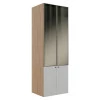 Módulo Paneleiro 208x70x56cm 4P Com Vidro Reflecta Cozinha Provence Robel Hanover/Branco Matte