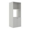 Módulo Torre Quente 172x70x56cm Micro-Ondas Forno 100% MDF Cozinha Provence Robel Branco/Branco Matte