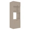 Módulo Torre Quente 208x70x56cm Micro-Ondas Forno 100% MDF Cozinha Provence Robel Fendi/Fendi Matte
