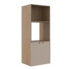 Módulo Torre Quente 172x70x56cm Micro-Ondas Forno 100% MDF Cozinha Provence Robel Hanover/Fendi Matte