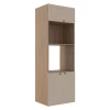 Módulo Torre Quente 208x70x56cm Micro-Ondas Forno 100% MDF Cozinha Provence Robel Hanover/Fendi Matte