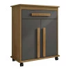 Buffet Balcão Pequeno Multiuso 75cm 2 Portas Chile RV Móveis Cinamomo/Grafite