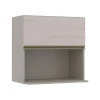 Módulo Armário Aéreo Nicho Micro-Omdas 68x70 100% MDF Cozinha Modulada Gold Robel Fendi/Aspen