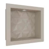 Nicho Para Banheiro 40x30 Com LED Mármore Sintético Cozimax Bege Textura