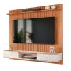 Painel Ripado Suspenso Para TV 70 Polegadas 186cm Atlas Lukaliam Jequitiba/Off White