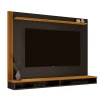 Painel Para TV Ripado 55 Polegadas 140cm Ciccare EAX Móveis Preto/Cedro
