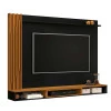Painel Para TV 55 Polegadas Ripado 180cm Aston EDN Preto/Cedro