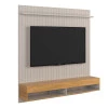 Painel Ripado Para TV 65 Polegadas 160cm Detroit Lukaliam Off White/Freijo