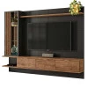 Painel Para TV Até 55 Pol Leblon 2.1 Lukaliam Preto/Canela