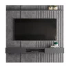 Painel Ripado 190cm Para TV 75 Polegadas Bless 1.9 Lukaliam Cimento Queimado