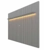 Painel Ripado 230x250 Com LED Para TV 85 Polegadas Nobre Gelius Cinza