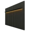 Painel Ripado 230x250 Com LED Para TV 85 Polegadas Nobre Gelius Grafite