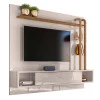 Painel Para TV Até 55 Pol Supreme 1.8 Lukaliam Off White/Canela