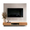 Painel Para TV 70 Polegadas 180cm Com LED Paris Lukaliam Off White Perolizado/Jequitiba