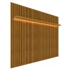 Painel Ripado 3D MDF 224cm x 250cm Para TV 75 Polegadas LED Requinte Gelius Naturale