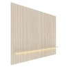 Painel Ripado 3D MDF 224cm x 250cm Para TV 75 Polegadas LED Requinte Gelius Off White