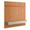 Painel Ripado 180x184cm Para TV 75 Polegadas Antares Patrimar Cinamomo/Off White