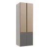 Módulo Paneleiro 70cm Com Vidro Reflecta 100% MDF Cozinha Modulada Gold Robel Fendi/Cinza/Reflecta