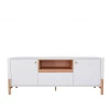 Rack Bancada Sala 183cm Para TV 75 Polegadas Gliss 1.83 Lukaliam Off White/Jequitiba