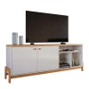 Rack Bancada Sala 183cm Para TV 75 Polegadas Sunny 1.83 Lukaliam Off White/Jequitiba