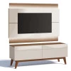 Rack com Painel Para TV Classic 2G 1.4 Com LED Imcal Off White/Freijo
