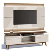 Rack com Painel Para TV Classic Mais 2G 1.8 Com LED Imcal Off White/Freijo 