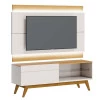 Rack com Painel Para TV 146cm 1 Gaveta Classic 1G 1.4 Com LED Imcal Off White/Naturale