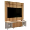 Rack Com Painel Ripado 180cm Para TV 75 Polegadas Brise 1.8 EDN Freijo/Fendi
