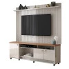 Rack com Painel Frisado 185cm Para TV 75 Dallas Lukaliam Off White/Jequitiba