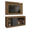 Rack Com Painel Para Sala TV 47 Pol Denver EDN Naturale/Grafite