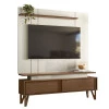 Rack Com Painel Para TV 65 Polegadas 1.6 Zacat EAX Móveis Cedro/Off White