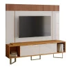 Rack Com Painel Para TV 75 Polegadas Sagary 2.1 EAX Móveis Tauari/Off White