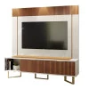 Rack Com Painel Para TV 70 Polegadas Sagary 1.8 EAX Móveis Off White/Tauari Ripado