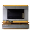 Rack com Painel Para TV 75 Polegadas 207cm Marrocos Lukaliam Tauari/Cinza Perolizado