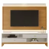 Rack com Painel Para TV 75 Polegadas 2.1 Koly EAX Móveis Off White/Tauari