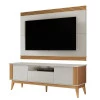 Rack Com Painel Ripado Para TV 75 Pol Brunt 1.8 EAX Móveis Fendi/Freijo
