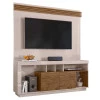 Rack Com Painel TV Até 55 Pol Napole 1.6 Lukaliam Off White/Canela