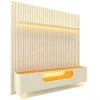 Rack Nobre Pés Vidro Com Painel Ripado Nobre TV 85 Pol 230x250 Gelius Off White