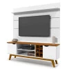 Rack com Painel Para TV 75 Polegadas 180cm Prism 1.8 Patrimar Branco/Cumaru