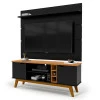 Rack com Painel Para TV 50 Polegadas 160cm Prism 1.6 Patrimar Preto/Cinamomo