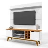 Rack com Painel Para TV 75 Polegadas 180cm Prism 1.8 Patrimar Branco/Cinamomo
