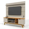 Rack com Painel Para TV 75 Polegadas 180cm Prism 1.8 Patrimar Off White/Cinamomo