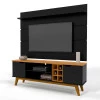 Rack com Painel Para TV 60 Polegadas 180cm Prism 1.8 Patrimar Preto/Cinamomo