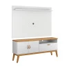 Rack com Painel 160cm Quarto Sala Para TV 60 Sirius 1.6 Patrimar Branco Cinamomo/Branco