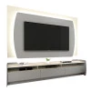 Rack com Painel TV 70 Polegadas Sublime 2.2 Com Led Gelius Cinza/Off White