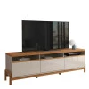 Rack Bancada Sala 214cm Para TV 75 Polegadas Elegance 2.14 Lukaliam Off White/Jequitiba