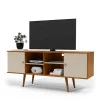 Rack Retrô Para TV 65 Polegadas 160cm Estrela Patrimar Cumaru/Off White