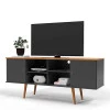 Rack Retrô Para TV 65 Polegadas 160cm Estrela Patrimar Grafite/Cinamomo