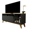 Rack Bancada Para TV Até 50 Pol Nevada 1.36 Lukaliam Preto/Canela