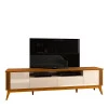 Rack Para Sala Ripado 220cm Para TV 75 Polegadas Brunt EAX Móveis Cedro/Off White